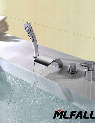 LXHOME-Mlfalls New Arrival Deck Mount Four Holes Widespread Bathtub Waterfall Faucet with Hand Shower