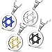 Flongo Men's Womens Biker Stainless Steel Hollowed Hexagram Six-Pointed Jewish Star of David Pendant Necklace, 21 inch Chain