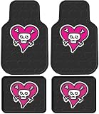 rubber suv mats-Front & Rear Seat Car Truck SUV Rubber Floor Mats - Skull & Crossbones w/ Pink Heart  Free Shipping