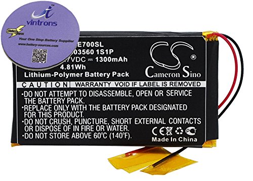 vintrons (TM) Bundle - 1300mAh Replacement Battery For FIIO EO7K, + vintrons Coaster