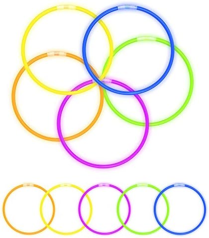 Huuman Glow in the Dark Glow Sticks Bulk Party Pack 50 Necklaces and 100 Bracelets Total 150 (Combo, Assorted)