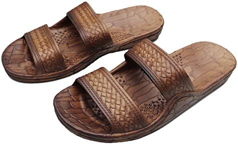 Hawaii Brown or Black Jesus sandal Slipper for Men Women and Teen Classic Style (7 = women 7, Brown)