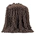 HiEnd Accents Mongolian Faux Fur Throw, 50X60 Chocolate