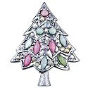Christmas Tree Czech Stone Brooch