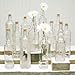 Vintage Decanter Bottles & Bud Vases w/ Corks, Clear Glass, Assorted, Set of 12