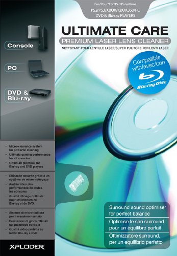 Xploder Ultimate Care Premium Laser Lens Cleaner for Blu rayDVDCD players and consoles PC CDDVDPS3Xbox 360
