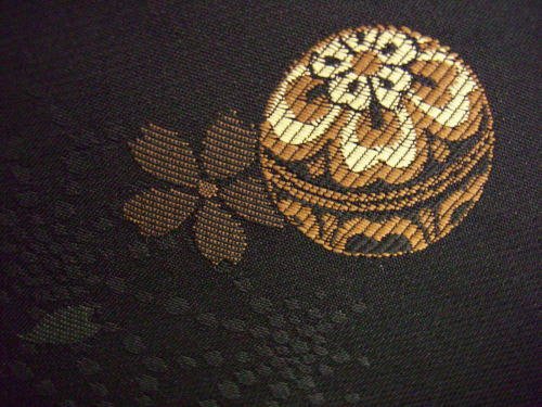 軽装帯誰でも簡単造り帯★黒地鞠桜