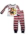 Paw Patrol Little Boys' Gray and Red Stripped Pajama Pants and Long Sleeved Shirt Set