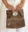 Whiting and Davis Bronze Ring Flap Mesh Bag