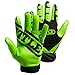 Battle Sports Ultra-Stick Wide Receiver Football Gloves - Adult & Youth Football Gloves - Youth Small, Neon Green/Black