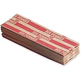 MMF Industries Pop-Open Flat Paper Coin Wrappers, Pennies, Red, 1000 Wrappers per Box (216020007)