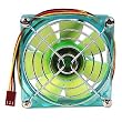 3x3-Inch (80mm) Crystal LED Case Fan with Grill (Blue & Green)