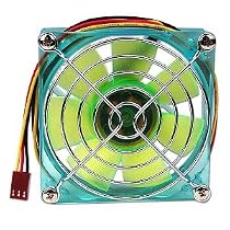 3x3-Inch (80mm) Crystal LED Case Fan with Grill (Blue & Green)