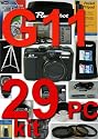 Canon Powershot G11 29 Piece Pro Kit NEW With usb cable , video cable , software , Owners manual , Strap, Battery & charger , 3 Piece Lens Cleaning Kit , Card case Holds 3 cards , Table top Tripod ultra compact with flexible wire leg , LCD protector , Soft case , High Speed card Reader , 16GB SD Memory Card , Canon Strap , Full Size Tripod , Deluxe Camera Bag , 5 Years Extended Warranty , External Flash , Set Of 3 high resolution filters , Lens / Filter Tube Adapter , 2X High Resolution Telephoto lens , 0.5X High Resolution Wide Angle Lens , Extra Long Life Lithium ion Battery , Macro lens Kit , Neoprene Wrist Strap , POP -UP Flash Diffuser and Spider Flexible 7" Tripod