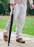 Smart Walking Stick Umbrella. 2 in 1, Combined Walking Stick and Umbrella. Excellent Quality Finished in Black