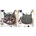 HuaYang Fantastic Cartoon Cat Head Shape Wallet Coins Purse Holder Pouch(Dark Grey Meow)