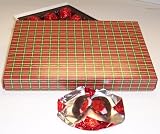 Scott's Cakes 1 lb. Dark Chocolate Covered Cherries in a Christmas Plaid Box