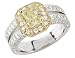 Yellow Diamond Engagament Ring 2.73 Carat (ctw) in 18K White & Yellow Gold