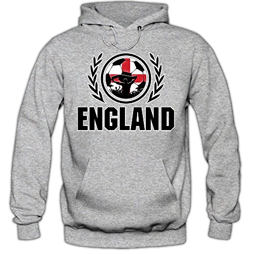 England EM 2016 #2 Hoody | Fußball | Herren | Team GB | Trikot | Nationalmannschaft, Farbe:Graumeliert (Greymelange F421);Größe:XL