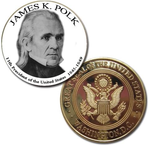 James K. Polk Colorized Printed Commorative Coin