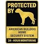 PROTECTED BY " AMERICAN BULLDOG HOME SECURITY SYSTEM " PARKING SIGN DOG