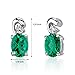 Simulated Emerald Earrings Sterling Silver CZ Accent Oval Shape