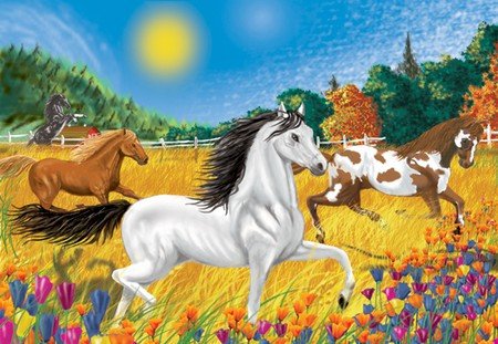 Childrens Toyshop  Toys : Melissa & Doug 0100 pc Horses in the Meadow Cardboard Jigsaw