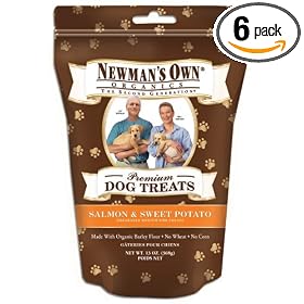 Newman's Own®Organics Premium Dog Treats, Salmon & Sweet Potato , 10 Ounce Bags (Pack of 6)