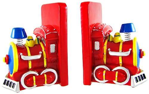 Charming Red Train Engine Bookends Book Ends
