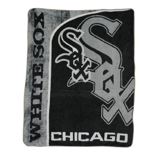 MLB Chicago White Sox Super Soft Plush Thermal Blanket / Fleece Couch Throw - Black & Grey