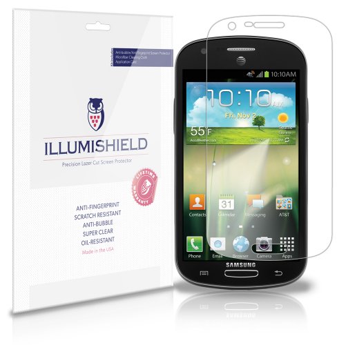 iLLumiShield - Samsung Galaxy Express Screen Protector Japanese Ultra Clear HD Film with Anti-Bubble and Anti-Fingerprint - High Quality (Invisible) LCD Shield - Lifetime Replacement Warranty - [3-Pack] OEM / Retail Packaging