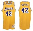 Men`s Los Angeles Lakers #42 James Worthy Gold Swingman Jersey