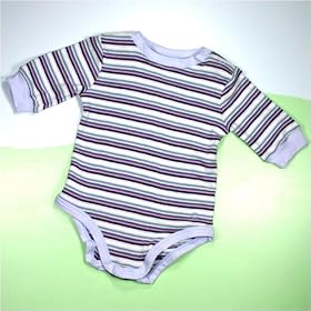SALE! Playtimes - BILLY Striped Long Knit Sleeve Bodysuit Onesie