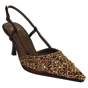 Satin and Fully Beaded Flower Design , Heel 2.5