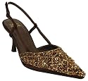 Satin and Fully Beaded Flower Design , Heel 2.5" - Evening Shoes - Sofia Shoe