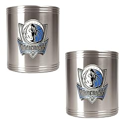 Dallas Mavericks 2pc Stainless Steel Can Holder Set - Primary Logo NBA Basketball
