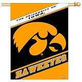NCAA Iowa Hawkeyes 27-by-37 inch Vertical Flag