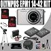 Olympus Pen E-PM1 12.3 MP CMOS Sensor Digital Camera with 14-42mm II Lens (Silver) + TWO BLS-1 Batteries + Filter Kit + Full Size Tripod + 32GB DavisMAX EPM1 HDMI Bundle