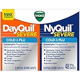 Vicks NyQuil Severe Cold & Flu and DayQuil Severe Cold & Flu Caplets Convenience Pack 48 Count