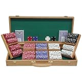 500 Chip Texas Hold'Em Set w/ Genuine Oak Case