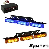 Amber Blue 18x LED Emergency Security Vehicle Deck Warning Light - 1 set