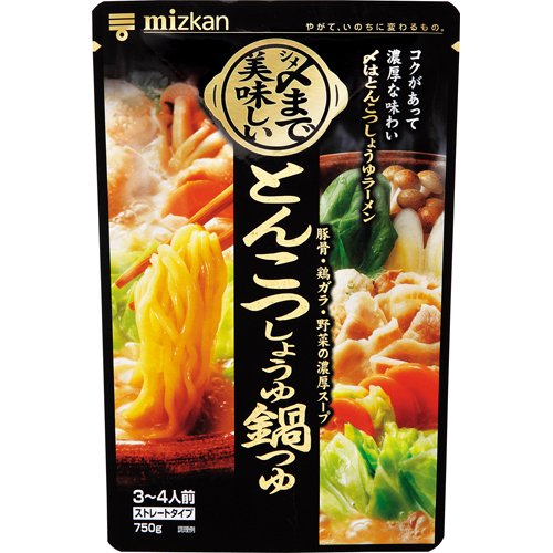 ミツカン 〆まで美味しいとんこつしょうゆ鍋つゆストレート 750g
