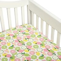 Pinzon Baby 200TC Percale Printed Alligator Crib Fitted Sheet