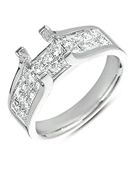 14K White Gold 0.62cttw Round Diamond Semi Mount Engagement Ring