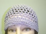 Cp107, Hand Crocheted Lilac Color Gimp Skull Cap for Men Women and Teens