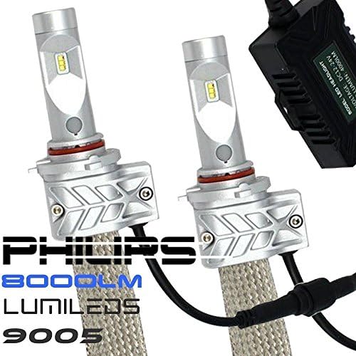TURBO SII PHILIPS LUMILEDS 9005/HB3 Led Headlight Bulb Conversion Kit 2Pcs 80W 6500K Fit TOYOTA Avalon Rav4 4Runner Celica Corolla Highlander Land Cruiser Matrix Sienna Solara Supra Camry Prius