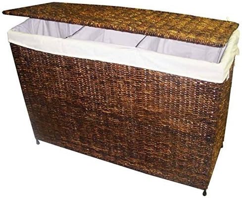 Woven 3-Section Hamper with Liner by America Basket