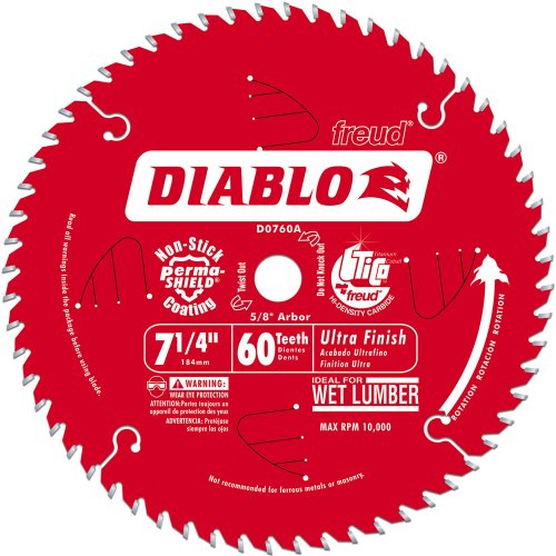 Freud D0760X Diablo Ultra Finish Saw Blade ATB 7-1/4-Inch by 60t 5/8-Inch Arbor Freud D0760X Diablo Ultra Finish Saw Blade ATB 7-1/4-Inch by 60t 5/8-Inch Arbor