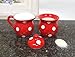 ACK Ceramic Cream and Sugar Set (Red Polka Dot)