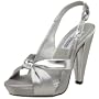 Dyeables Women's Mambo Platform,Silver Satin/Metallic,9 M US